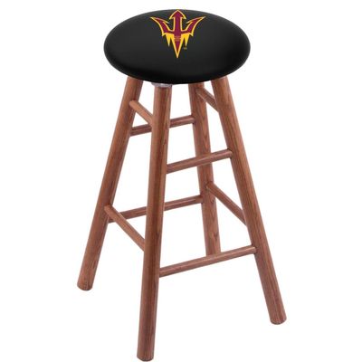 Holland Bar Stool Co. Oak Counter Stool in Medium Finish with Arizona State (Pitchfork) Seat by The