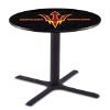 Holland Bar Stool Co. L211-42" Black Wrinkle Arizona State Pub Table with Pitchfork Logo view 1