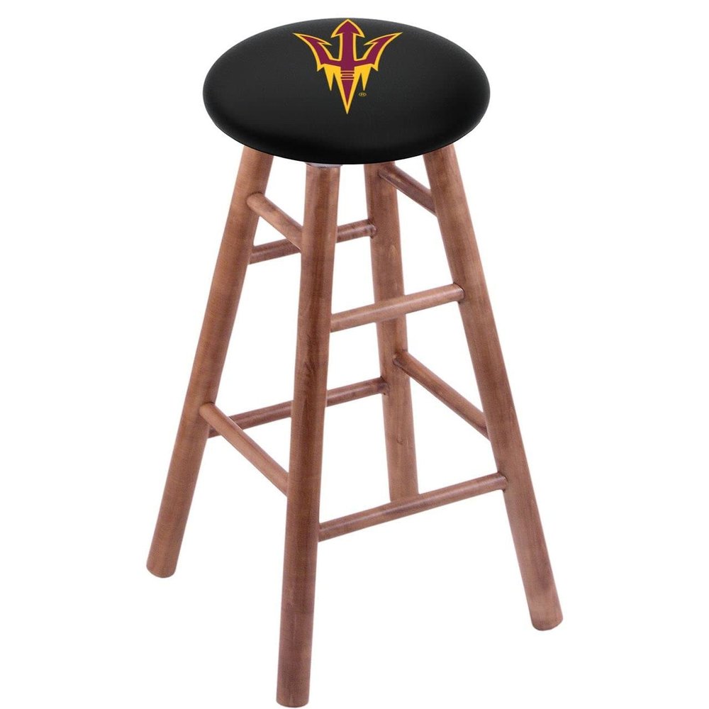 Holland Bar Stool Co. Maple Bar Stool in Medium Finish with Arizona State (Pitchfork) Seat by The