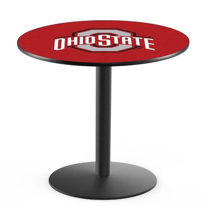 Holland Bar Stool Co. L214-42" Black Wrinkle Ohio State Pub Table