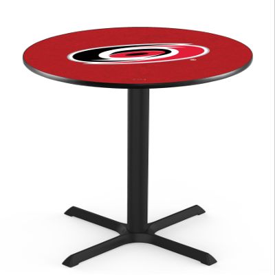 Holland Bar Stool Co. L211-36" Black Wrinkle Carolina Hurricanes Pub Table with 36" Dia. top
