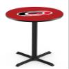 Holland Bar Stool Co. L211-36" Black Wrinkle Carolina Hurricanes Pub Table with 36" Dia. top view 1
