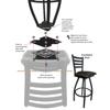 L018 Valdosta State 30" Swivel Bar Stool with Black Wrinkle Finish view 3