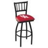 Holland Bar Stool Co. L018-30" Black Wrinkle Houston Swivel Bar Stool with Jailhouse Style Back by The view 1