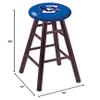 Holland Bar Stool Co. Oak Extra Tall Bar Stool in Dark Cherry Finish with Creighton Seat by The view 2