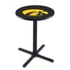 Holland Bar Stool Co. L211-42" Black Wrinkle Iowa Pub Table with 36" Dia. top view 1