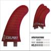 Culprit Surf Honeycomb RTM FCS M3 Style Thruster Surfboard Fins - Red - C4 view 1