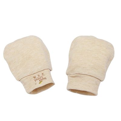 Naturecolored baby Mittens naturally colored cotton. New Born. Brown.