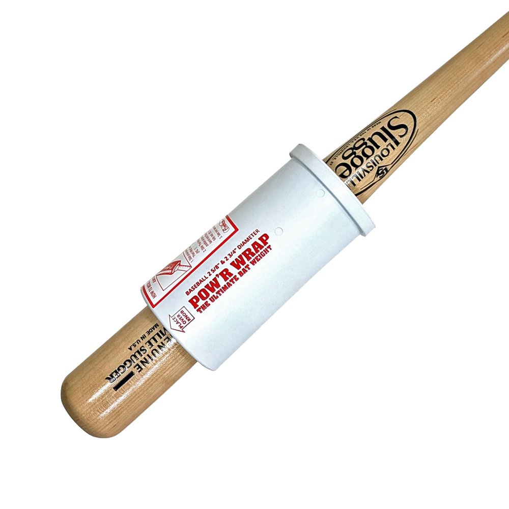 Powr Wrap Bat Weight for Baseball, 24-Ounce White Polycarbonate Baseball Bat Weight Sleeve for Big Barrel, BBCOR, Adult, and Wood Bats