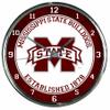 NCAA Mississippi State Bulldogs Chrome Clock, 12" x 12" view 1