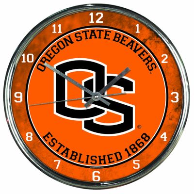 NCAA Oregon State Beavers Chrome Clock