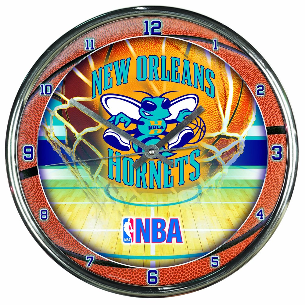 NBA New Orleans Hornets Chrome Clock