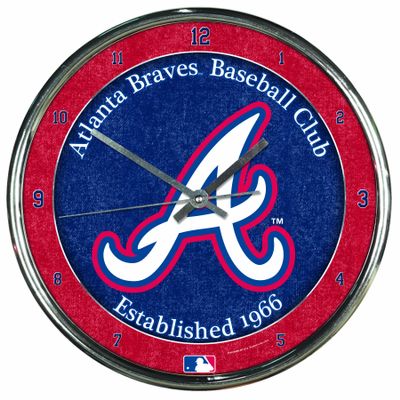 MLB Atlanta Braves Chrome Clock, 12" x 12"