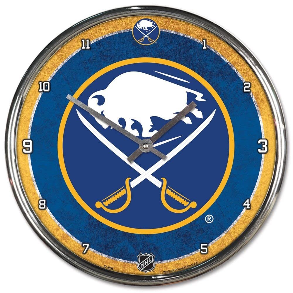 NHL Buffalo Sabres Chrome Clock, 12" x 12"