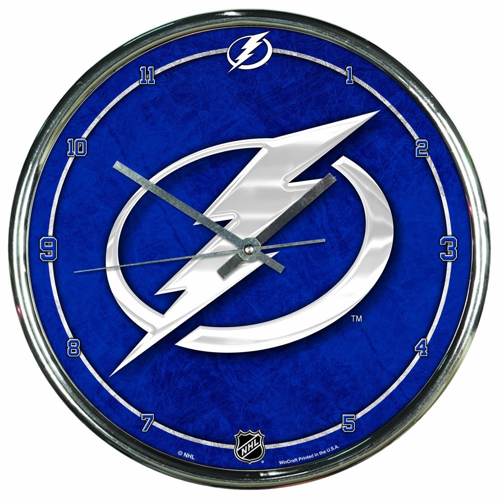 NHL Tampa Bay Lightning Chrome Clock
