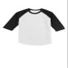 SPORT-TEK Youth Colorblock Raglan Jersey | 3/4 Sleeve Sporty T-Shirt for Boys & Girls, Relaxed Fit Cotton Tee for Kids White/Black view 1