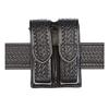 Aker Leather Double Magazine Pouch, Basketweave, .45 Double Stack, Hidden Snap, Black view 1