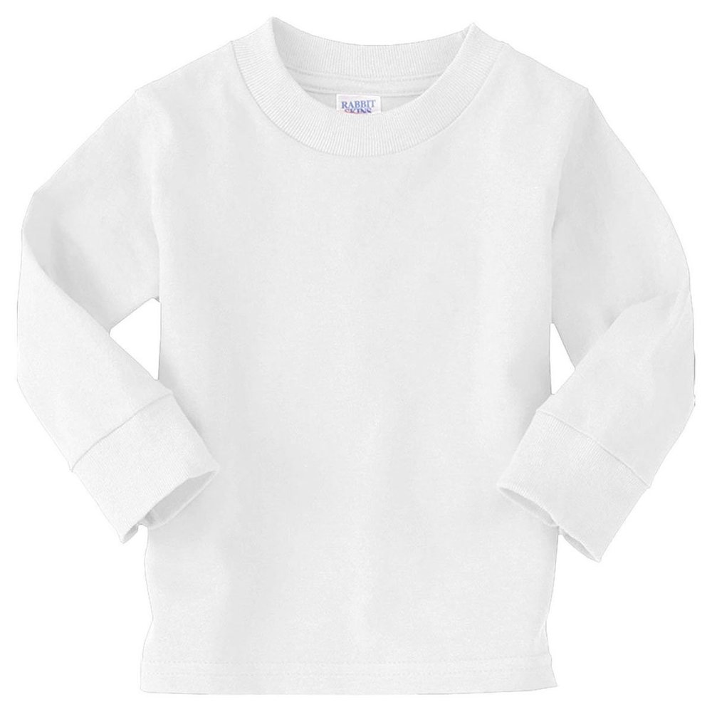 Rabbit Skins Toddler Long-Sleeve T-Shirt (White) (4T)