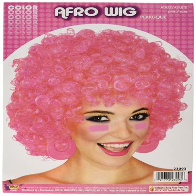 Unisex Afro Wig/ Assorted Color Clown Wigs, Pink, One Size