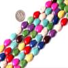 10x13mm drip gemstone mixed-color howlite dyed beads strand 15" view 1