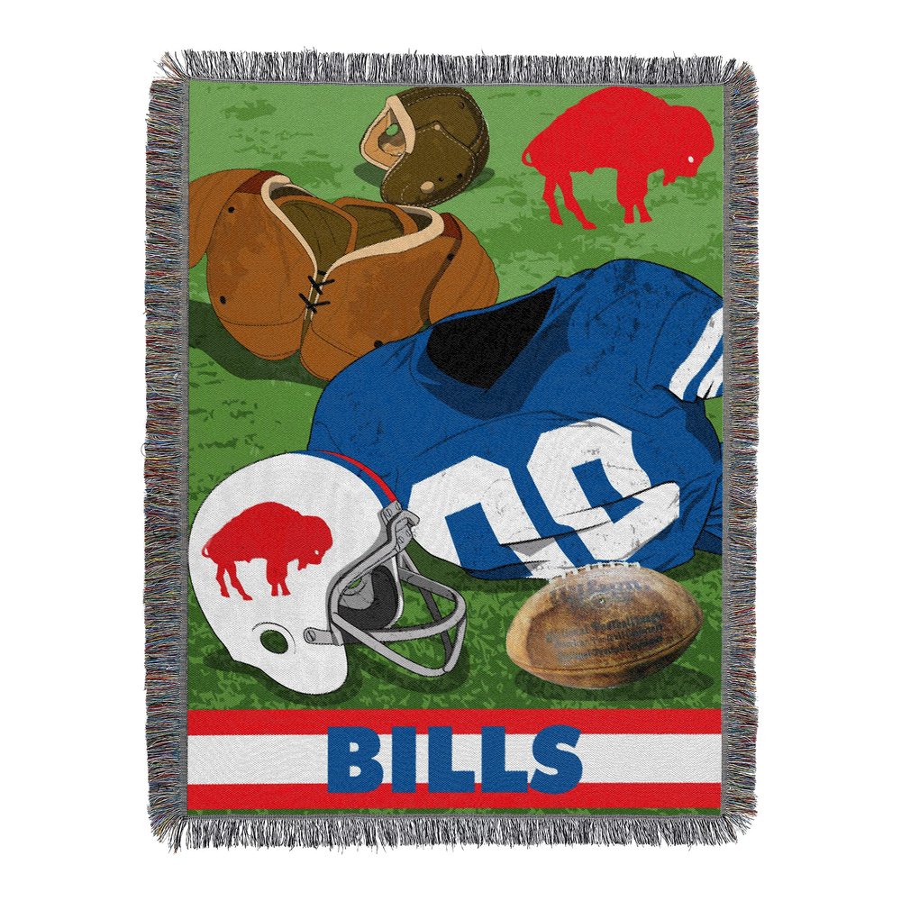 Northwest NFL Buffalo Bills Vintage Woven Tapestry Wall Hanging, 48 x 60 Inches, Officially Licensed, Decorative Fringes