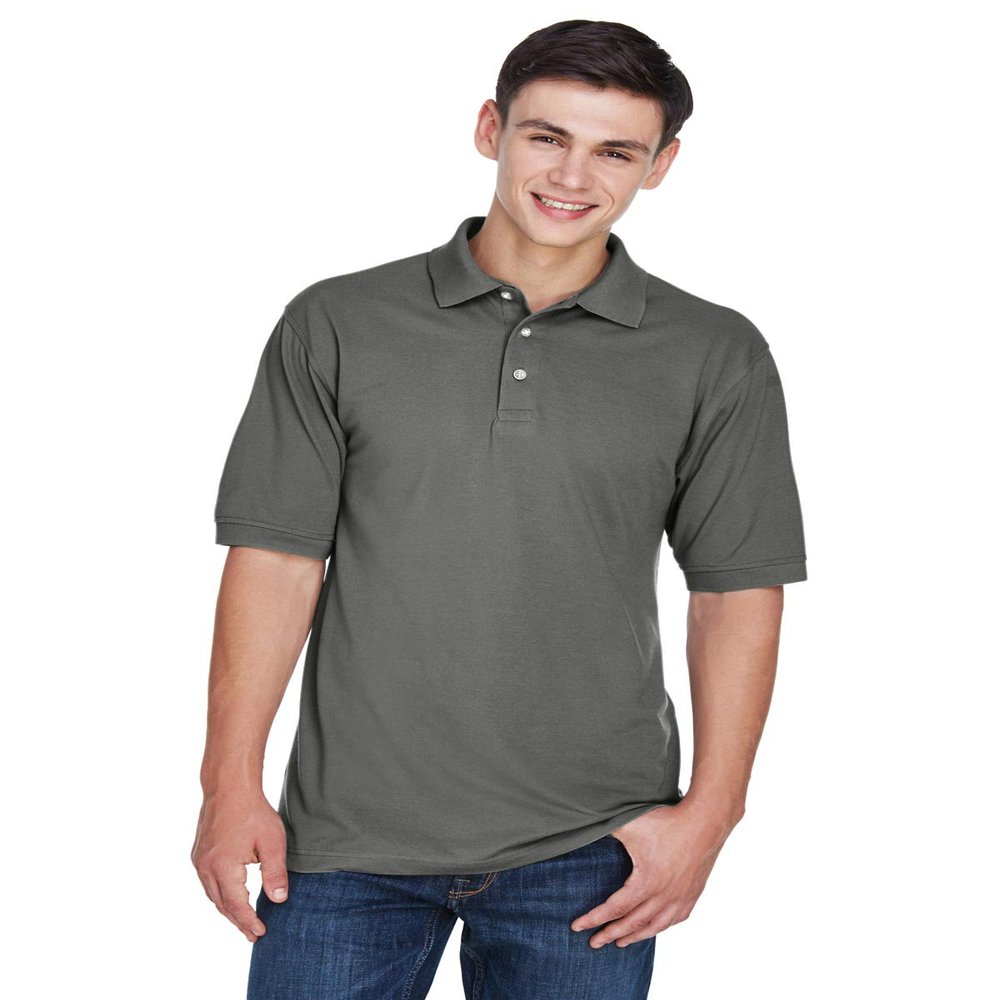Harriton Men's 5.6 oz. Easy Blend Polo 2XL CHARCOAL