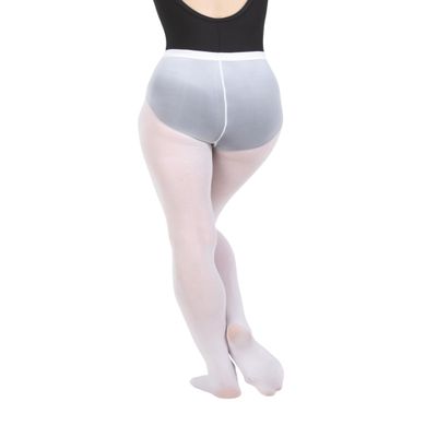 Body Wrappers A30 Women's TotalSTRETCH Footed Tights-White, L/XL