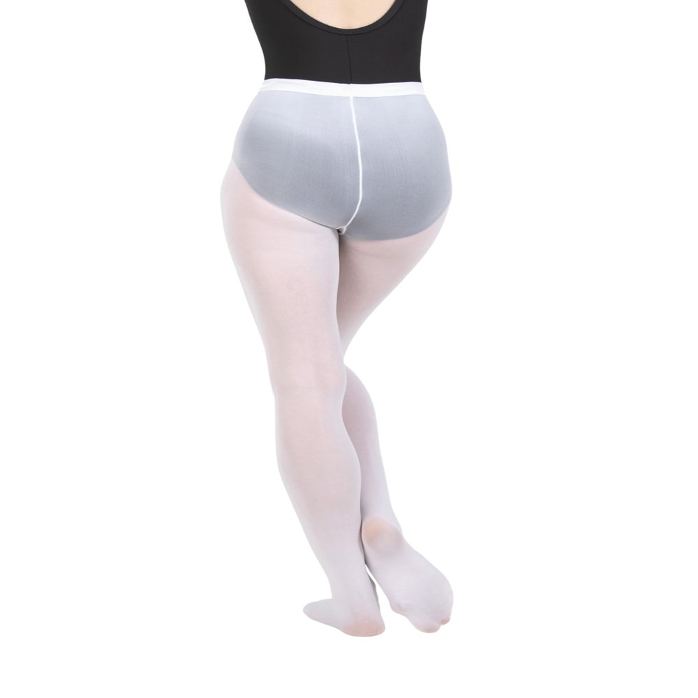 Body Wrappers A30 Women's TotalSTRETCH Footed Tights-White, L/XL