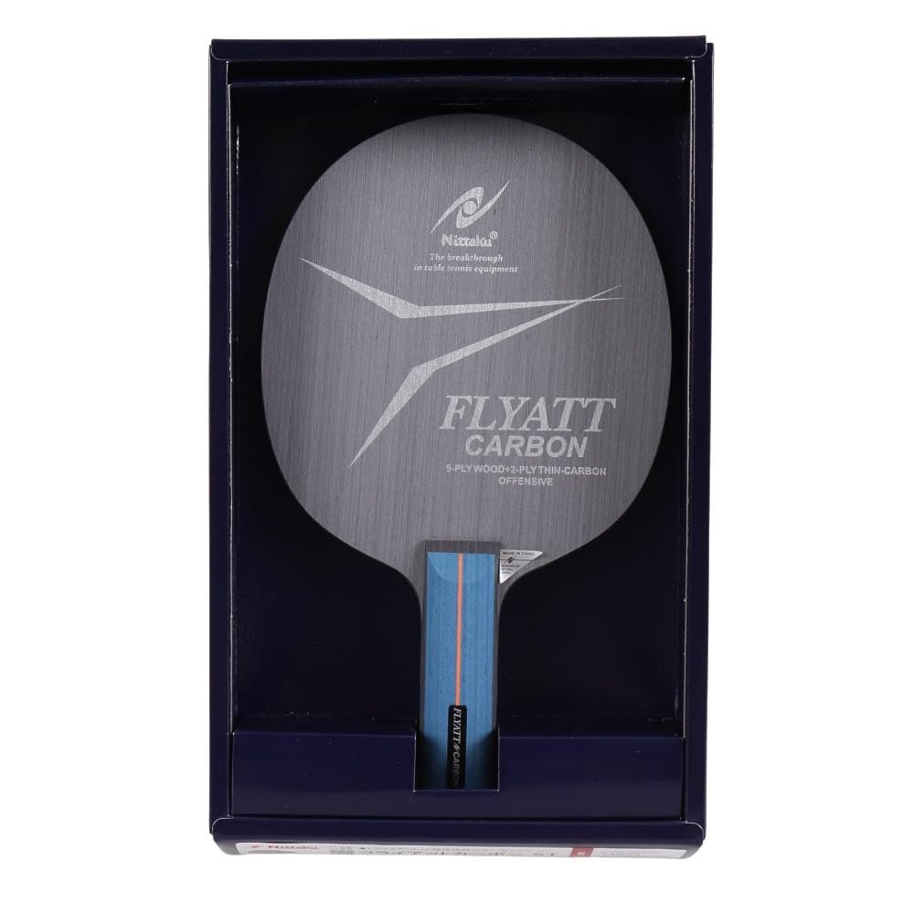 Nittaku NC-0360 Table Tennis Racket, Flyat-Carbon, Shake Hand, for Attack, Special Material, Straight