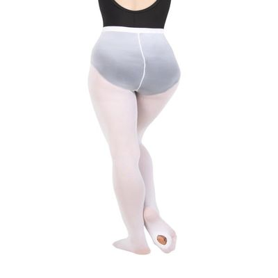 Body Wrappers - Women's Convertible Tights - Ultra Soft, Footed to Footless Style A31 (Large-XL, White)