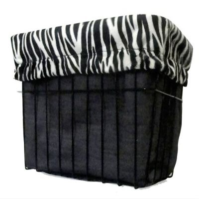 Cruiser Candy Bicycle Basket Liner Tote, Fits Front Wire Wicker Beach Cruiser EBike Basket Cover, Plush Soft Faux Fur. Universal Bike Baskets UP to 15Lx12Hx10W Made in The USA (Black White Zebra)