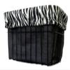 Cruiser Candy Bicycle Basket Liner Tote, Fits Front Wire Wicker Beach Cruiser EBike Basket Cover, Plush Soft Faux Fur. Universal Bike Baskets UP to 15Lx12Hx10W Made in The USA (Black White Zebra) view 1