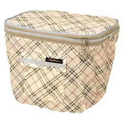 Kawasumi Seisakusho KW-258FR Bicycle 2-Tier Front Basket Cover, Beige Check