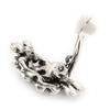 Burn Silver Clear Crystal 'Floral' Clip-On Earrings - 2.5cm Length view 2