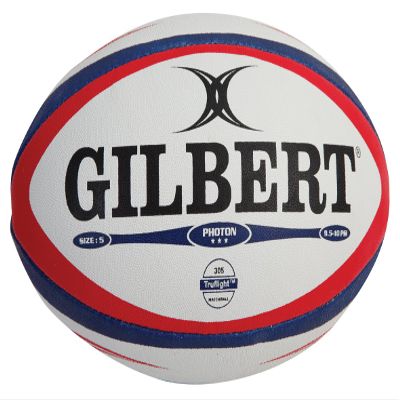 Gilbert Photon Match Rugby Ball (Navy/Scarlet, Size-5)