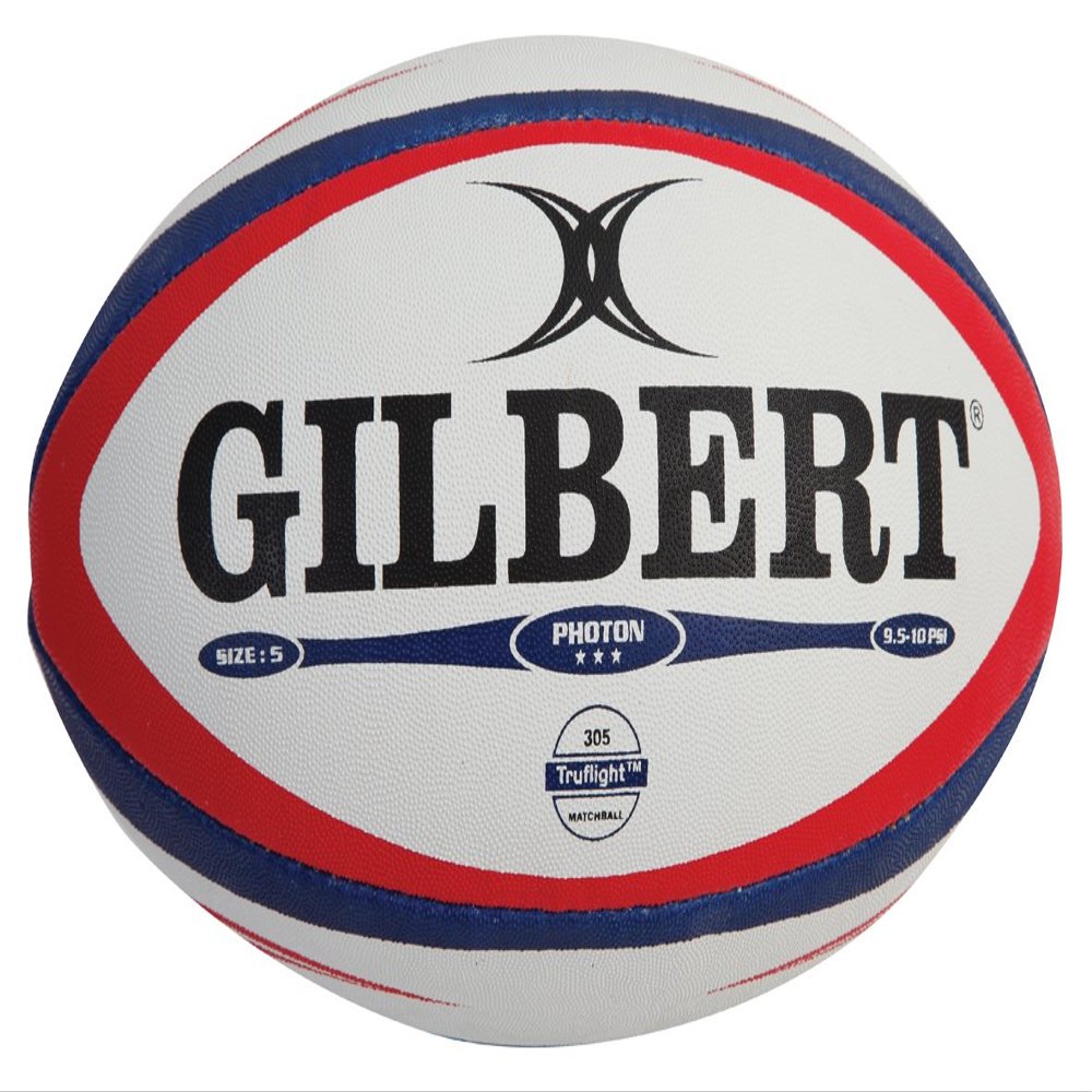 Gilbert Photon Match Rugby Ball (Navy/Scarlet, Size-5)