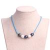 9-10mm White And Gray 5 Cultured Freshwater Pearls Dyed Strand Blue Necklace Adjustable Size 17.5Inches view 3