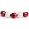 9-10mm White And Red 5 Cultured Freshwater Pearls Dyed Strand Blue Necklace Adjustable Size 17.5Inches view 2