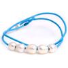 9-10mm White Cultured Freshwater Pearl 5 Beads Blue Strand Necklace Adjustable Size 17.5Inches view 1