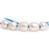 9-10mm White Cultured Freshwater Pearl 5 Beads Blue Strand Necklace Adjustable Size 17.5Inches view 2