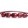 9-10mm Red 5 Cultured Freshwater Pearls Dyed Strand Red Necklace Adjustable Size 17.5Inches view 2