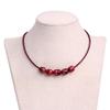 9-10mm Red 5 Cultured Freshwater Pearls Dyed Strand Red Necklace Adjustable Size 17.5Inches view 3