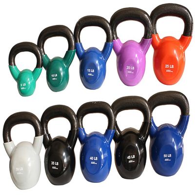 Ader Vinyl Kettlebell Set & DVD- (5,8,10,12,15,18,20,25,30,35,40,45,50 Lbs)