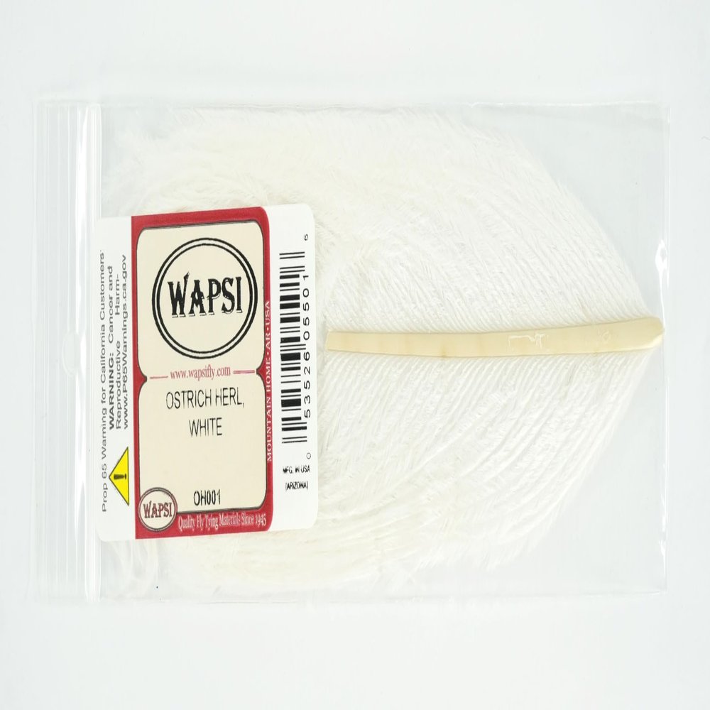 Wapsi Ostrich Herl White - Fly Tying Material - 1 Piece