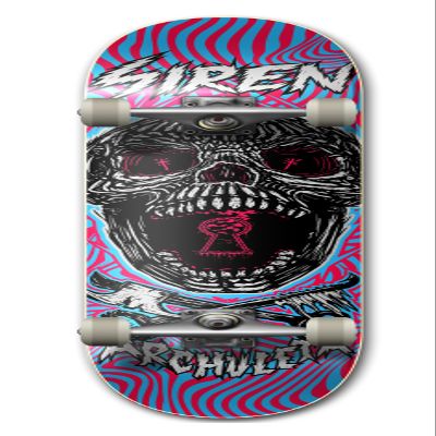Siren Complete Archuleta Key Skull Skateboard Deck (8.5, Gray)