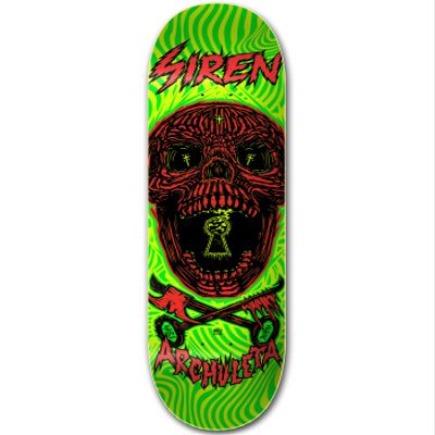 Siren Complete Archuleta Key Skull Skateboard Deck (8, Red)