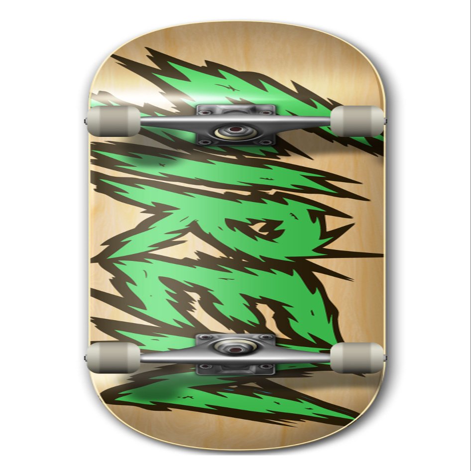Siren Complete Team Shocker Natural Veneer Skateboard Deck (8.5, Green)
