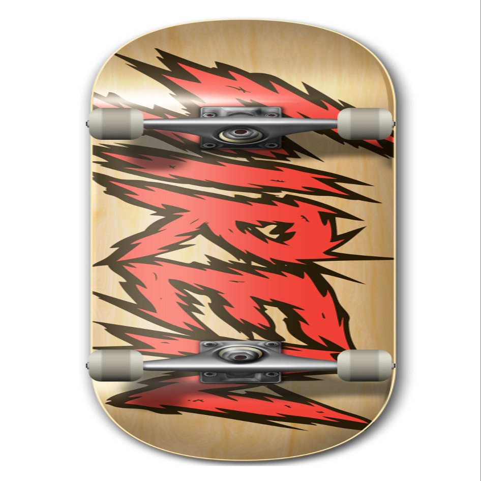 Siren Complete Team Shocker Natural Veneer Skateboard Deck (7.75, Red)