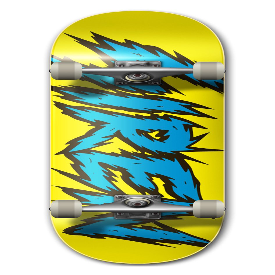 Siren Complete Team Shocker Skateboard Deck (8, Blue/Yellow)