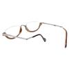 Calabria 309 Folding Reading Glasses +0.50 Walnut Brown Men Women Trendy Semi-Rimless Foldable Pocket Readers Travel w/Case view 4